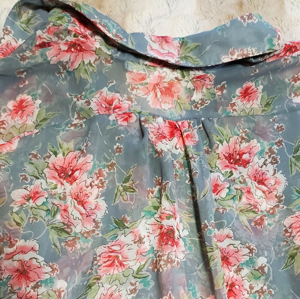PLEIONE GREY‎ FLORAL BLOUSE..SIZE S - Picture 7 of 8